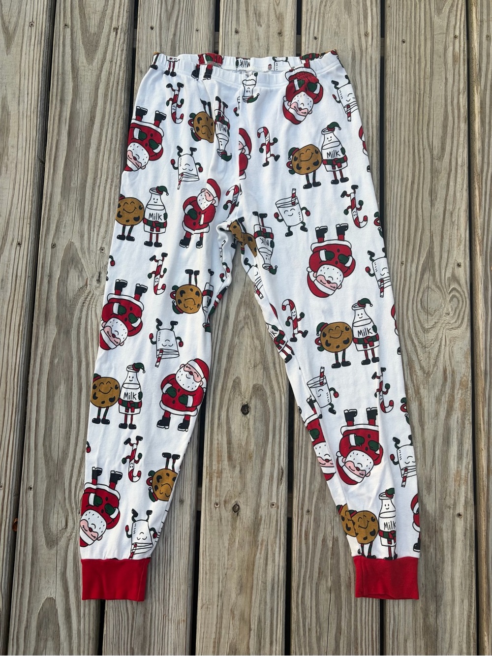 Carter's Bedtime Adult Medium Christmas Pajama Pants Santa Cookie Milk Lounge
